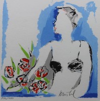 Auktion 366 / Los 5022 <br>Sylvia KRISTEL (1952-2012), Serigraphie, gerahmt/Glas, RG 43 x 42cm