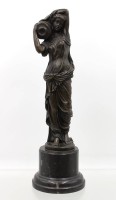 Auktion 366<br>figürliche Bronze, Dame mit Krug, signiert "Milo", Steinsockel, ca. H-32,5cm
