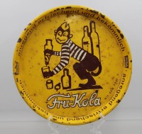 Auktion 366<br>rundes Werbetablett, Fru-Kola, 1952-1972, Altersspuren, D-30,5cm