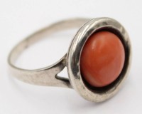 Auktion 366<br>Silberring-800- mit Koralle, RG 54, 4 gr