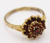 Auktion 366<br>Granat-Silberring-925- vergoldet, RG 62, 3,9 gr