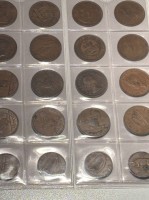 Auktion 366<br>Münzblatt mit 20 Münzen, hpts. 1 Penny, England, Irland, Australien, Süd-Afrika