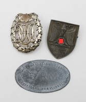 Auktion 366 / Los 7021 <br>Sportabzeichen, Errinerrungsabzeichen u. 5 RM Organisation Todt f&uuml;r die Britischen Kanalinseln