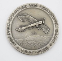 Auktion 366 / Los 7024 <br>Medaille des Deutschen Luftsportverbands (DLV), Ortsgruppe Stuttgart, die anl&auml;sslich des Jubil&auml;ums-Sternflugs zum Cannstatter Wasen 1911-1936, ca. D-6cm