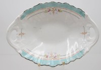 Auktion 366<br>Schale um 1900, KPM Krister, berieben, ca. H-6cm B-27,5cm