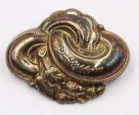 Auktion 366<br>Biedermeier-Schaumgold-Brosche BH Sterling gemarkt?, 3,3x2,7 cm, 5,9 gr
