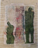 Auktion 366 / Los 4030 <br>Mierbold o.ä., Personen, Mischtechnik, ger./Glas, RG 82 x 66cm