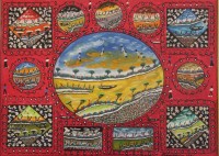 Auktion 366 / Los 4031 <br>Dino Daolio Duren (1917-1983), Naiv, wohl Mischtechnik, ger./Glas, RG 47 x 57cm