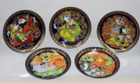 Auktion 366<br>5x Sammelteller, Rosenthal studio-linie, Bj&ouml;rn Wiinblad, Serie Aladin, ca. D-16cm