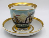 Auktion 366<br>Kapit&auml;nstasse mit U.T. , "Raddampfer K&ouml;nigsberg", guter Zustand, H-9 cm