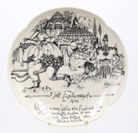 Auktion 366 / Los 9039 <br>Zierschale, Rosenthal Studio-Linie, Bj&ouml;rn Wiinblad , Till Eulenspiegel in Rom, ca. D-25cm