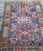 Auktion 366<br>antiker dünner Orientteppicvh, 188x94 cm, Altersspuren