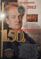 Auktion 366<br>10 Euro Numisbrief G. Hauptmann 2012, in Display