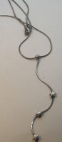 Auktion 366<br>Silber-925- Schlangenhalskette mit beweglichen langen Anhänger mit 3 Sternen, Italy, 4,4 gr