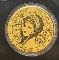 Auktion 366<br>Goldmünze Kongo 100CFA, 2022, Diana-a Princess, mit Zertifikat, -999-, 1/200 Unze, D-40 mm