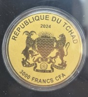 Auktion 366<br>Goldm&uuml;nze Tschad 3000 CFA, Gold-999- "Big Seven" mit Zertifikat
