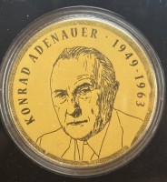 Auktion 366<br>Goldmedaille-999-, Konrad Adenauer, mit Zertifikat