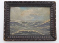 Auktion 366 / Los 4048 <br>kl. Seest&uuml;ck, unsigniert, in der Art von Heinz MINDERMANN (1872-1959), &auml;lter, &Ouml;l/Malkarton, restau.bed&uuml;rftig, RG 17 x 21cm