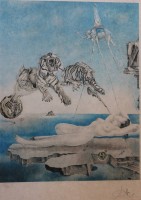 Auktion 366<br>DAL&Iacute;, SALVADOR (1904-1989) Lithografie, in Bleistift sign."Dali" u.r., num. 189/300, ger./Glas, RG 96 x 75cm
