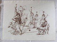 Auktion 366 / Los 5046 <br>Bele BACHEM (1916-2005), Zirkus, Lithographie, handsign. ungerahmt, BG   49 x 63cm