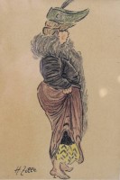 Auktion 366<br>Heinrich Zille (1858-1929), Madame, Kohle/Wachsmalkreide, color., ger/Glas, RG 36 x 30cm
