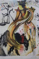 Auktion 366 / Los 5072 <br>Salvador DALI (1904-1989), Stierkampf, Farblithografie, Nr. 247/250, gerahmt/Glas, RG 81 x 61cm