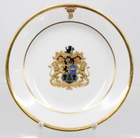 Auktion 366<br>Studentika-Wappenteller, jug. Corps Boroussia Bonn, Blochausen, F. Baron v., 1855, D-20cm
