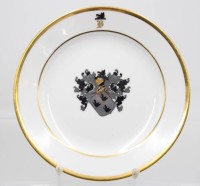 Auktion 366<br>Studentika-Wappenteller, jug. Corps Boroussia Bonn, Barton, Ch. v., 1855, D-20cm