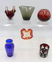 Auktion 366<br>6x div. Glas-Objekte, ca. H-5 bis 14,5cm