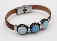 Auktion 366<br>Modeschmuck-Armband, Leder, ca. L-18cm