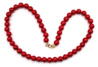 Auktion 366<br>Halskette Koralle mit 14ct Goldschlie&szlig;e, ca. L-42cm