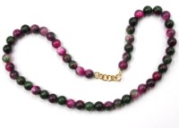 Auktion 366<br>Turmalin-Halskette, vergoldetet Schlie&szlig;e, ca. L-42cm