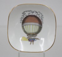 Auktion 366<br>kl. Schale, R.Ginori, verso ALITALIA, ca. 9 x 9cm