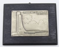 Auktion 366<br>kl. Reliefplatte, Marine Ehrenmahl Kiel Laboe, um 1930/40, ca. 10 x 13cm