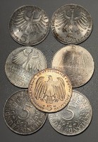 Auktion 366<br>7x div. 5 DM M&uuml;nzen