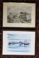 Auktion 366<br>2x div. Grafiken mit Cuxhaven Motiven, W.Relisch und Peter Clausen, je gerahmt/Glas, RG ca. 33 x 42cm