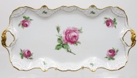Auktion 366<br>sch&ouml;ne Tablett von Alboth &amp; Kaiser , Rosenbemalung, Goldstaffage, ca. 40 x 20cm