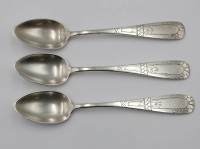 Auktion 366<br>3x 800er Silber-Kaffeel&ouml;ffel, ziseliert, 86,8gr., L-15cm