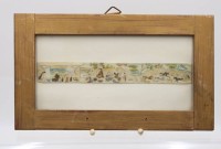 Auktion 366<br>persische Miniaturmalerei auf Bein, &auml;lter, gerahmt, RG 17 x 30cm