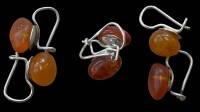 Auktion 366<br>3 Paar Silber Ohrstecker mit Bernsteinen