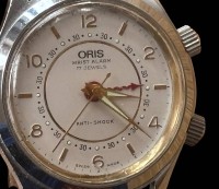 Auktion 366<br>mechan. HAU "Oris" Wrist Alarm,  Lederband, Werk  l&auml;uft  BIG CROWN HERREN UHR 35MM AUTOMATIK, guter Zustand