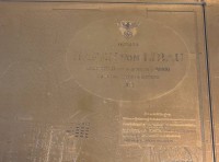 Auktion 366<br>gr. ge&auml;tzte Kupferdruckplatte der Kriegsmarine "Hafen von Libau" Ostsee, mit Hoheitszeichen,  80x55 cm, ca. 9 kg., ersten beiden Fotos gespiegelt,