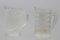 Auktion 366<br>2x &auml;ltere Sahnek&auml;nnchen, Pressglas, ca. H-11cm