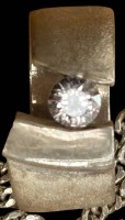 Auktion 366<br>Silber-925- Spannring mit klaren Stein "IS", RG 52, 8,4 gr.