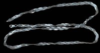Auktion 366<br>langes Flecht-Halsband-925-, Italy, L-70 cm,  14,1 gr