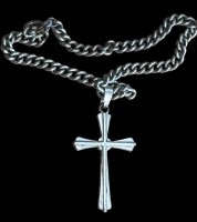 Auktion 366<br>Silberarmkette-830- mit Silberkreuz, Kette L-19 cm, Kreuz H-4 cm, 8,4 gr.