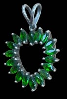 Auktion 366<br>Silber-Anh&auml;nger-925- mit gr. Turmalinen, 3,7 gr, H-3 cm, China