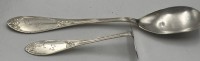 Auktion 366<br>kl. L&ouml;ffel und Breischieber, Silber-800-, Monogramm, zusammen 49 gr