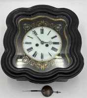 Auktion 366<br>Schwarzw&auml;lder Rahmenuhr mit Hinterglaszifferblatt, 37x32 cm, Werk nicht gepr&uuml;ft
