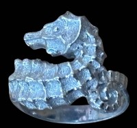 Auktion 366<br>Silberring mit Seepferdchen, klare Steine, RG 51, 4,1 gr.
